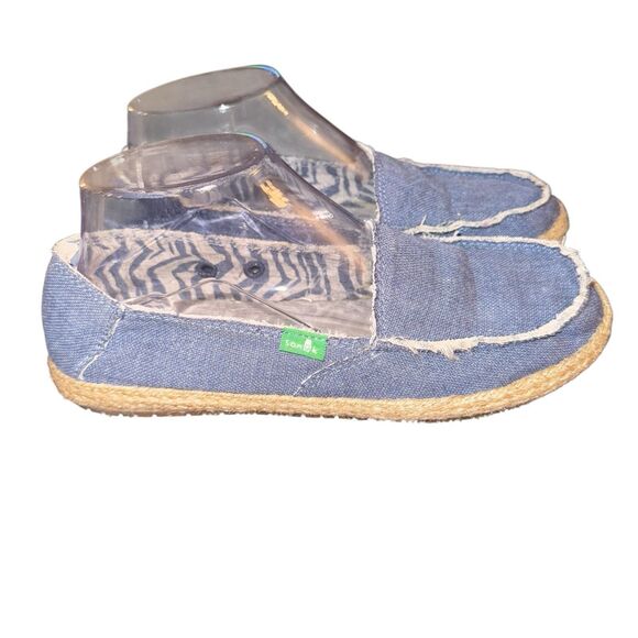 Sanuk Women's Blue Denim and Navy Espadrilles size 7 - Picture 1 of 7